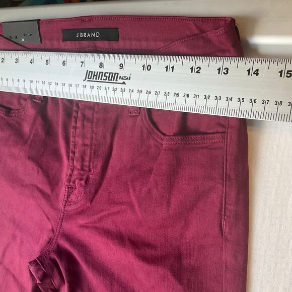 J Brand Women Skinny Jeans 602 Size 28 Deep Plum Red Mid-Rise Stretch Boot Cut - Picture 2 of 12